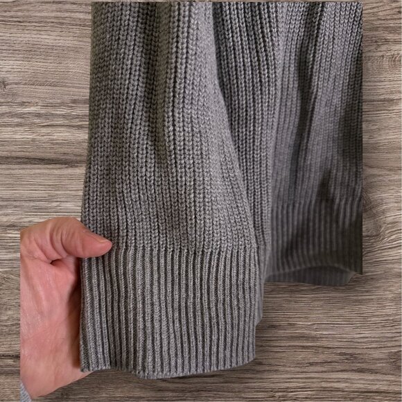 Hudson Los Angeles Solid Knit V Neck Gray Button Up Cardigan 100% Cotton XL - Picture 2 of 5